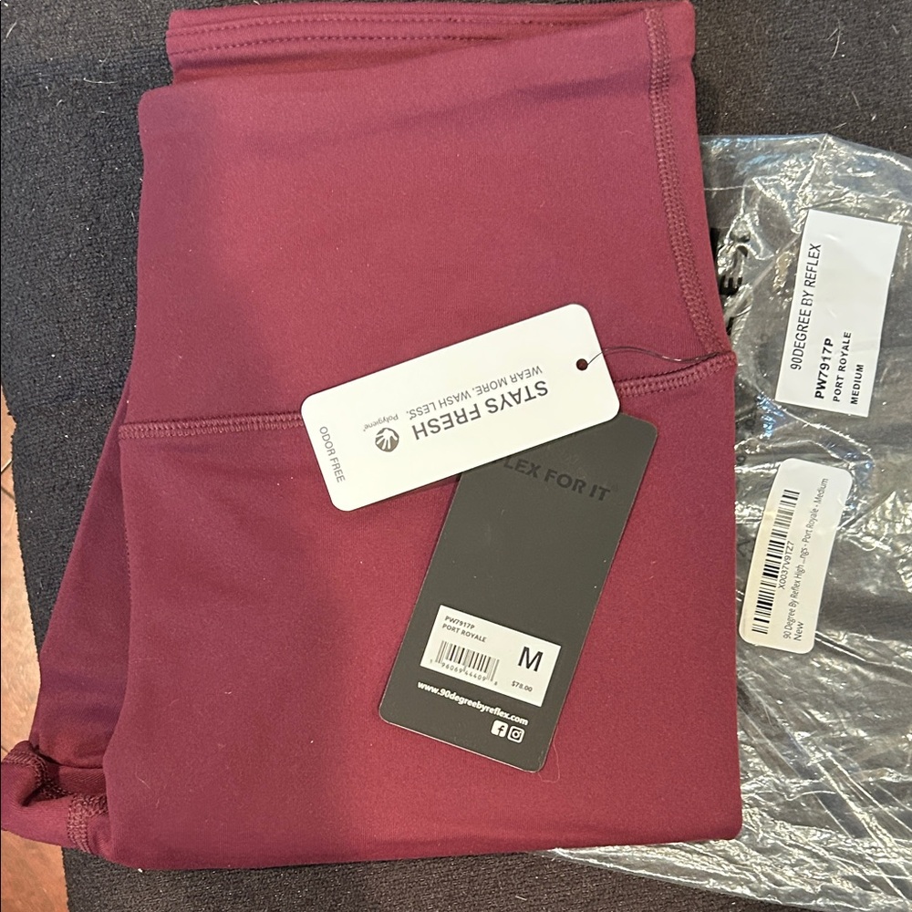 90 Degree By Reflex Burgundy Leggings